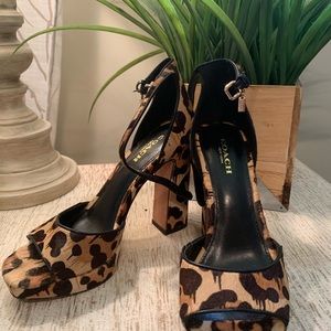 Coach animal print heels